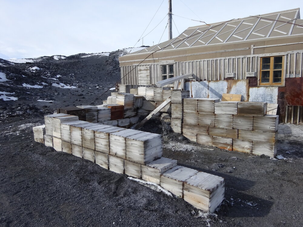 2017-18 Shackleton's 'Nimrod' hut, exterior, Garage area