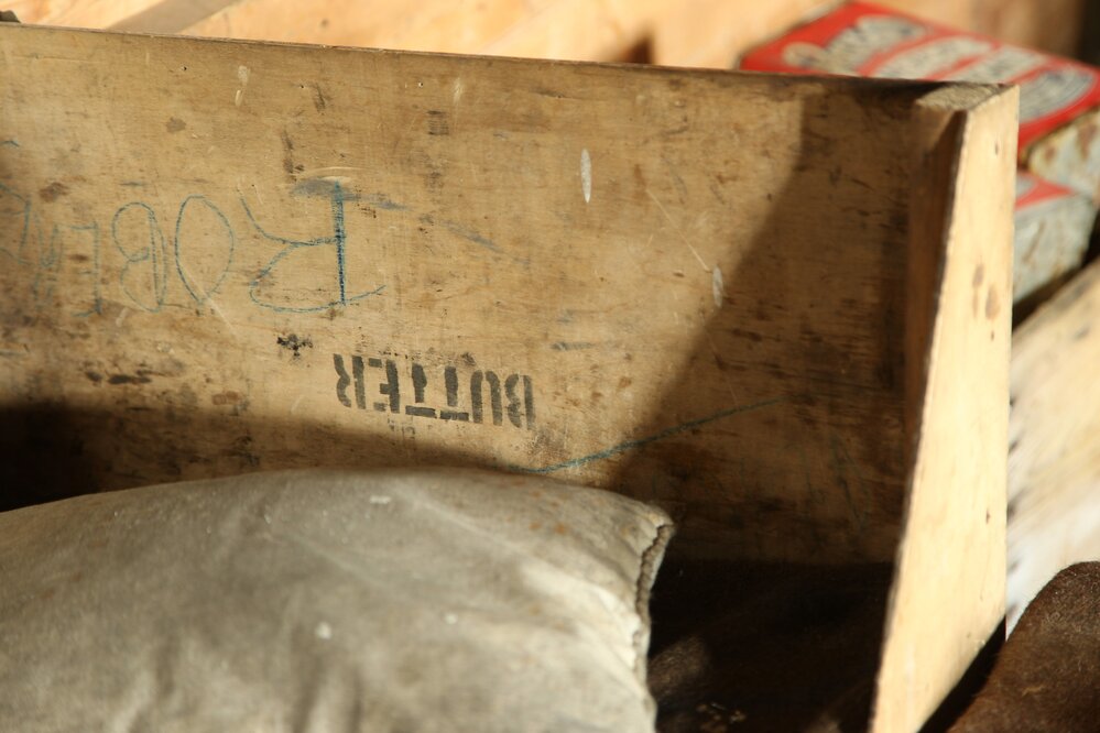 2017-18 Shackleton's 'Nimrod' hut, interior, timber headboard