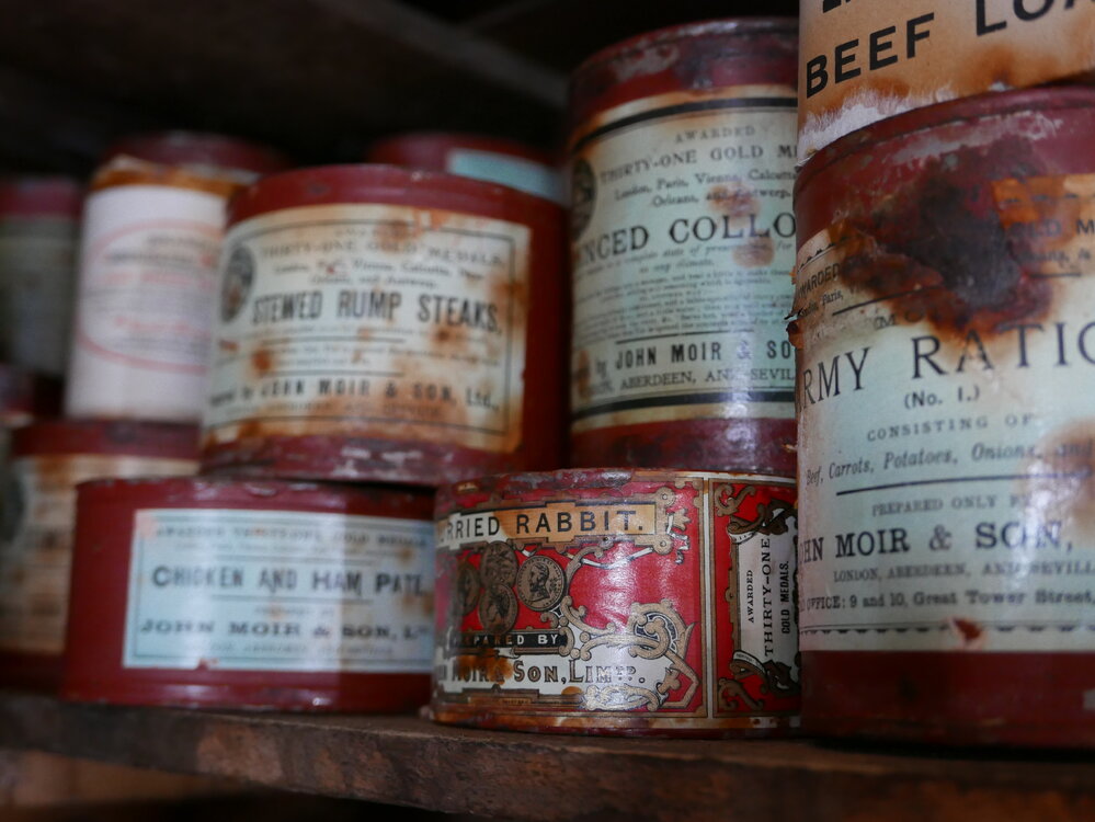 2017-18 Shackleton's 'Nimrod' hut, interior, pantry artefacts