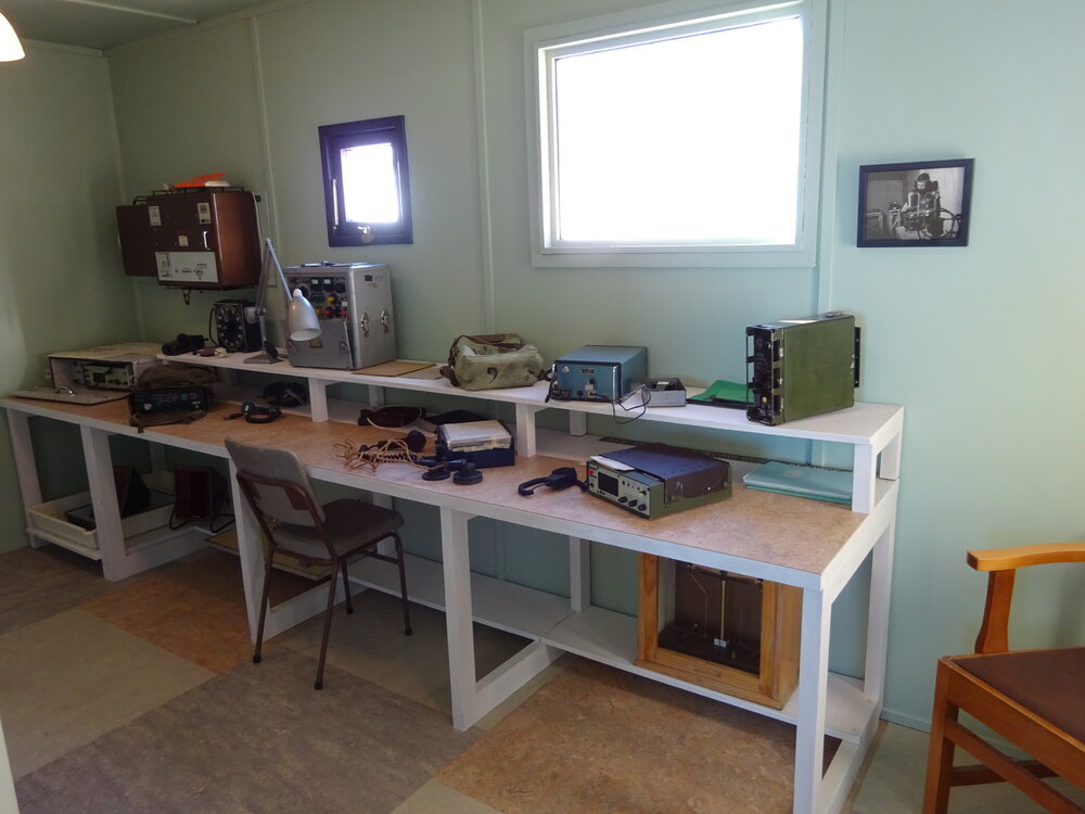 2017-18 Hillary's TAE/IGY hut, interior, Radio Room artefacts