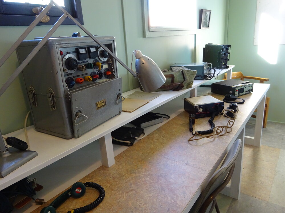 2017-18 Hillary's TAE/IGY hut, interior, Radio Room artefacts