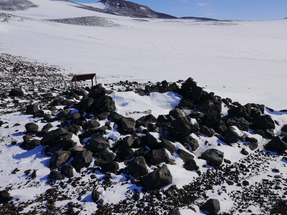 2017-18 Remains of Wilson's Igloo, Cape Crozier (001)