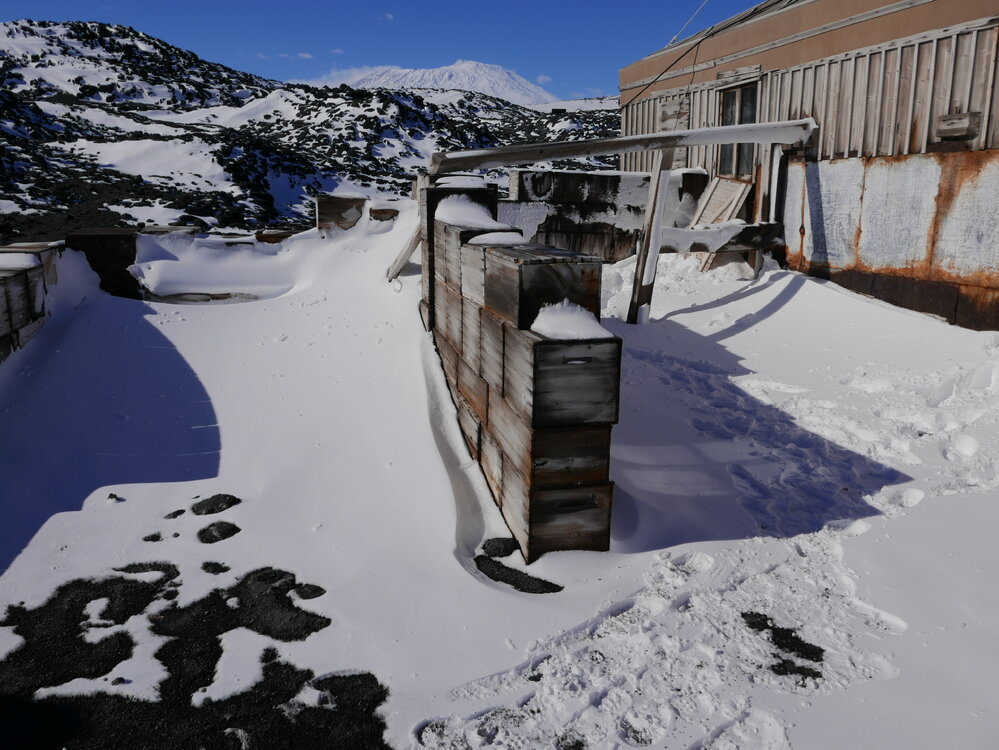 2017-18 Shackleton's 'Nimrod' hut, exterior, Stables and Garage