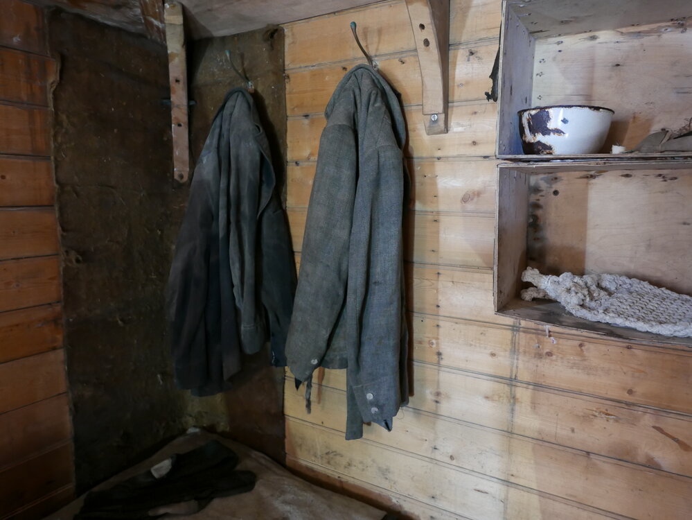 2017-18 Shackleton's 'Nimrod' hut, artefact monitoring, coats