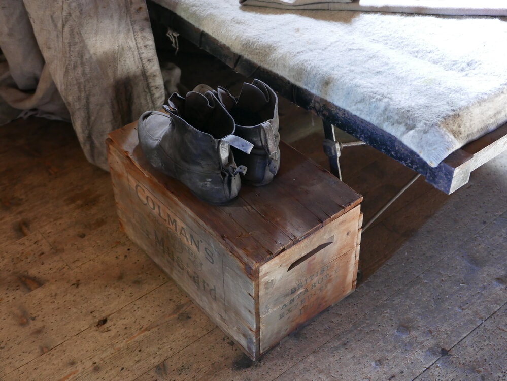 2017-18 Shackleton's 'Nimrod' hut, artefact monitoring, boots