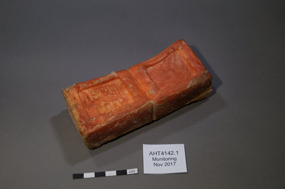 2017-18 Annual artefact monitoring programme, Cape Royds, Lifebuoy soap