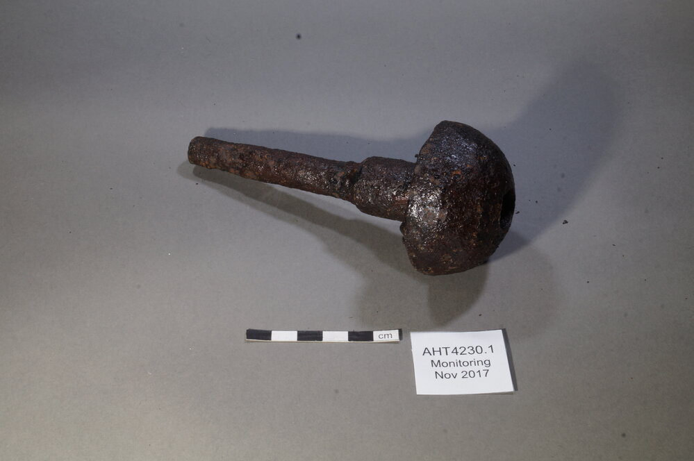 2017-18 Annual artefact monitoring programme, Cape Royds, tie bolt
