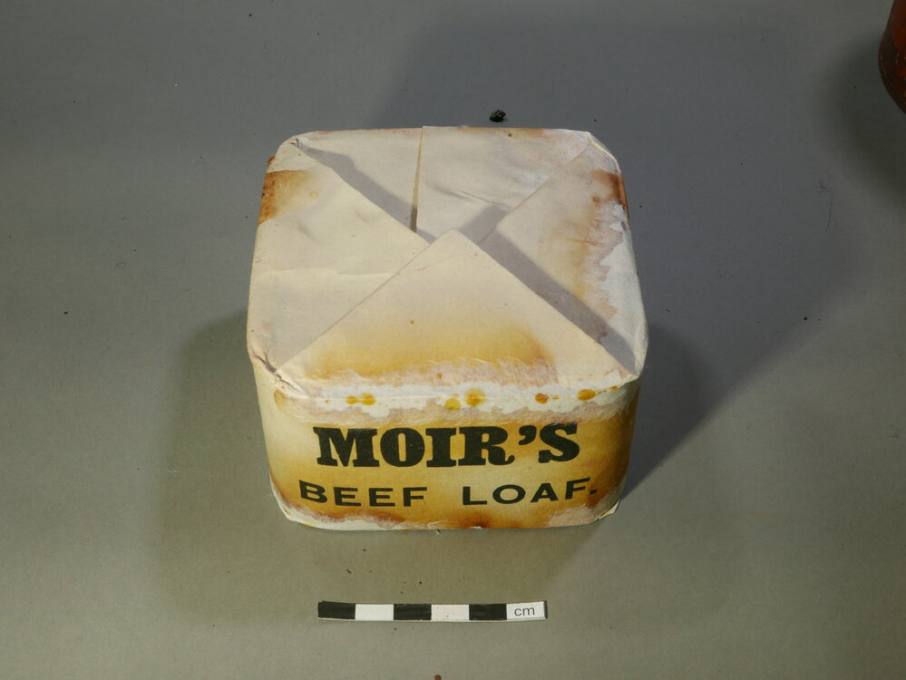 2017-18 Annual artefact monitoring programme, Cape Royds, Moir's Beef Loaf tin (009)