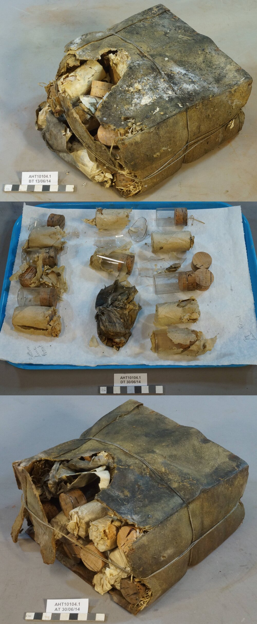 Cardboard box of unused laboratory glassware