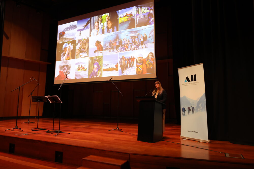 Francesca Eathorne speaking at the 'A Musical Journey to Antarctica' concert (004)