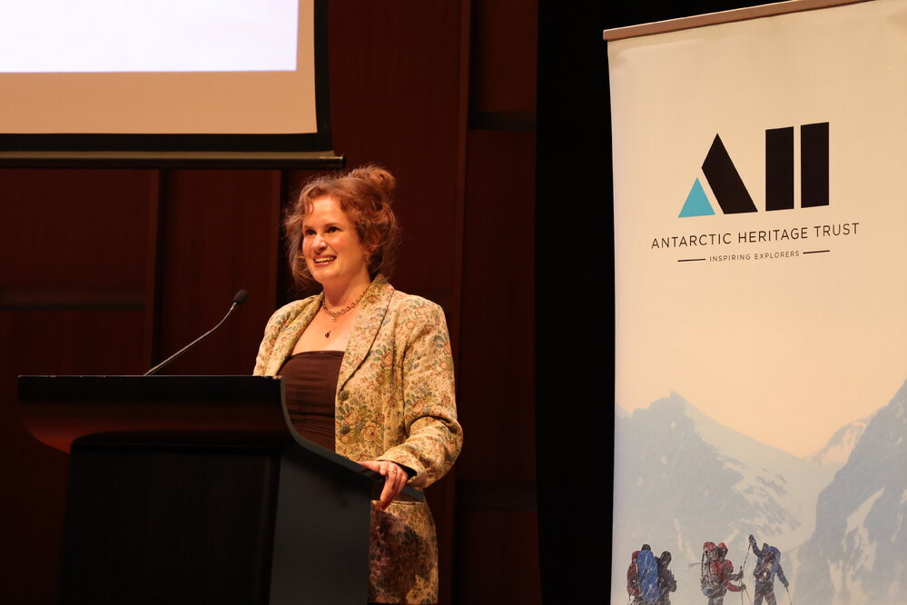 Ihlara McIndoe speaking at the 'A Musical Journey to Antarctica' concert (008)