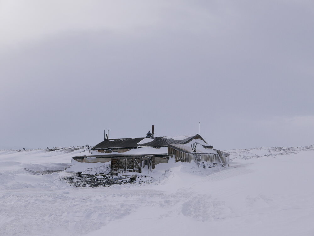 2018-19 Snow build-up around Scott's 'Terra Nova' hut, Cape Evans