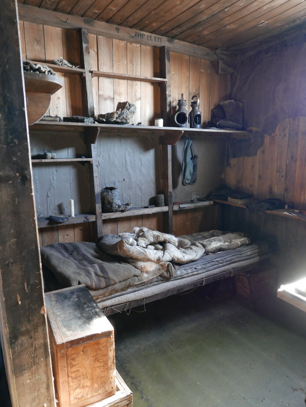 2018-19 Scott's Cubicle inside Scott's 'Terra Nova' hut, Cape Evans