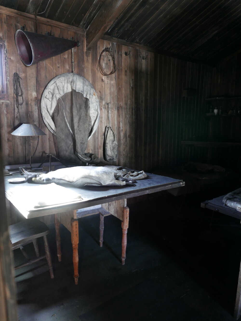 2018-19 Chart table inside Scott's 'Terra Nova' hut, Cape Evans