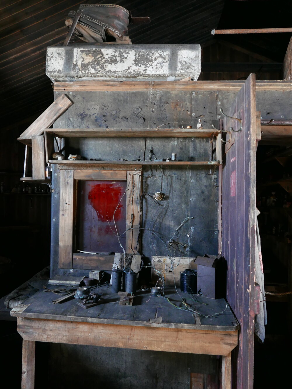 2018-19 Table outside the Darkroom door inside Scott's 'Terra Nova' hut