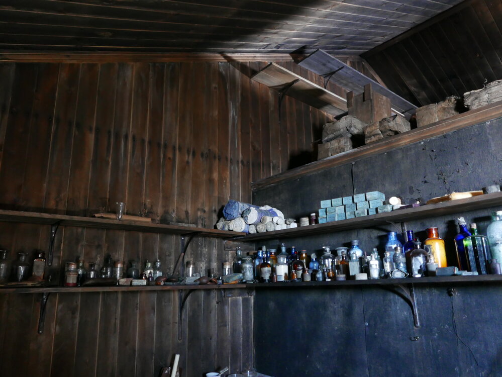 2018-19 Wilson and Evans' corner inside Scott's 'Terra Nova' hut, Cape Evans