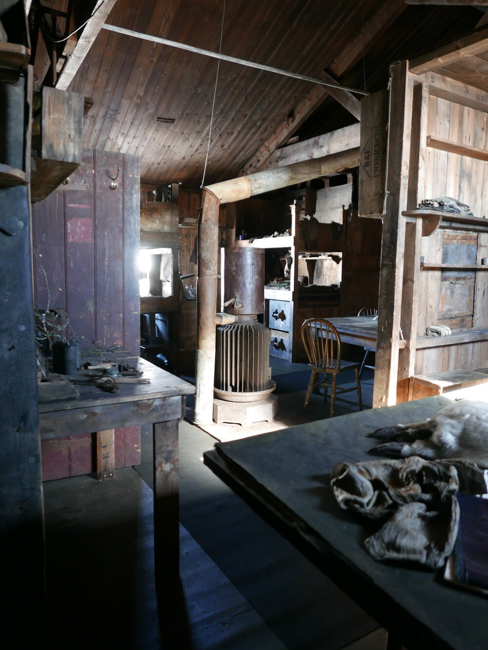 2018-19 Gurney's Patent stove in Scott's 'Terra Nova' Hut, Cape Evans