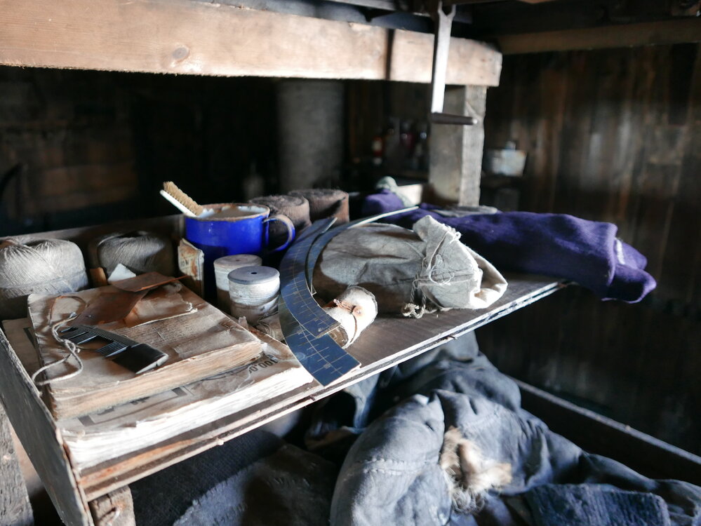 2018-19 Wright and Simpson's bunk inside Scott's 'Terra Nova' hut, Cape Evans