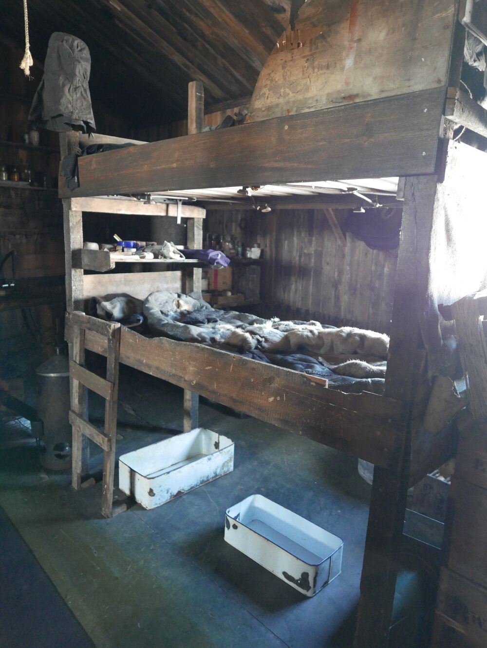 2018-19 Wright and Simpson's bunk inside Scott's 'Terra Nova' hut, Cape Evans