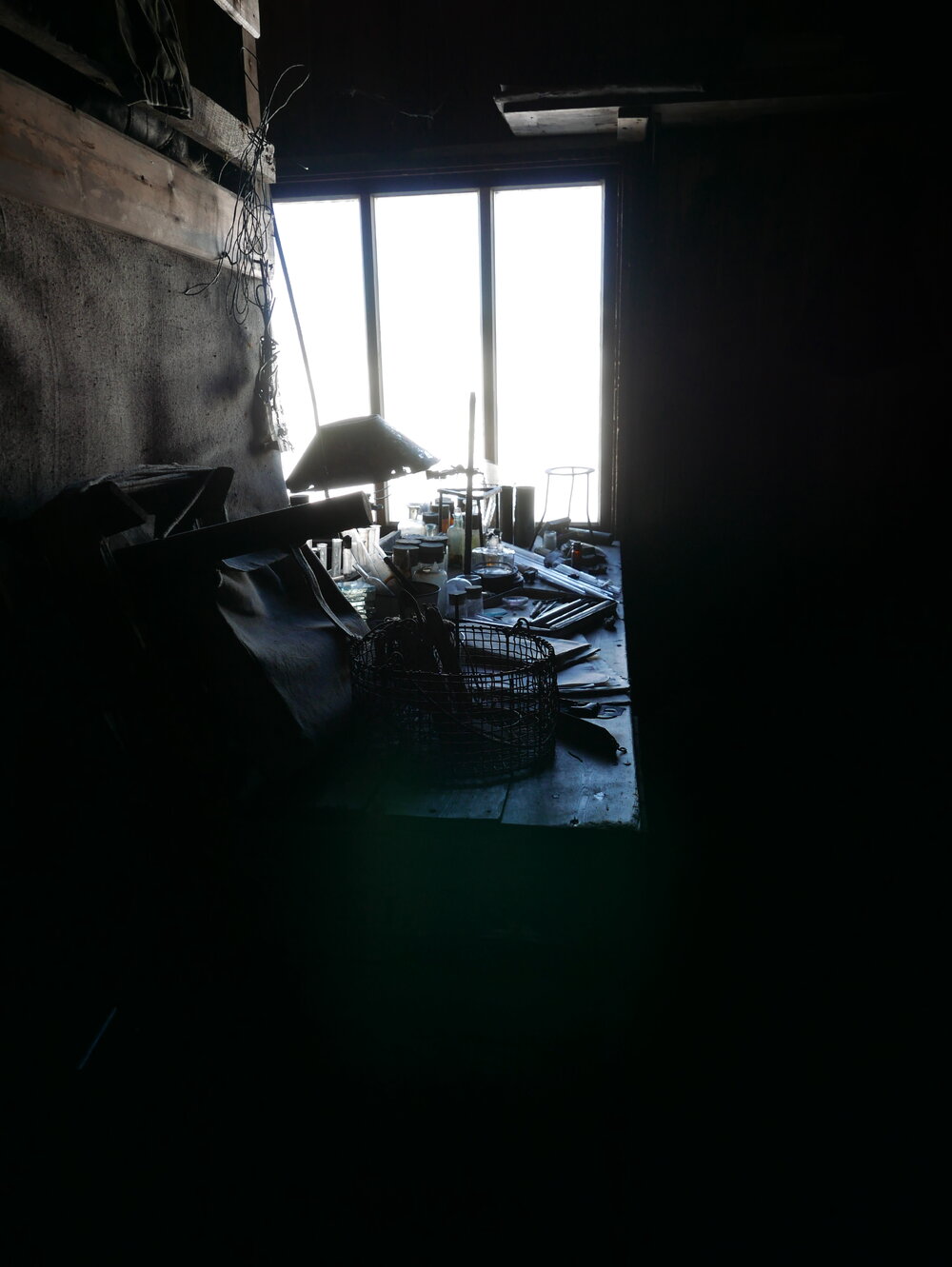 2018-19 Biology bench inside Scott's 'Terra Nova' hut, Cape Evans