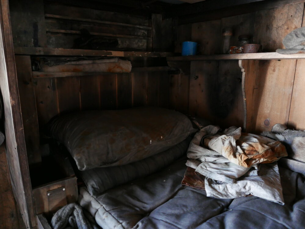 2018-19 Day's bunk inside Scott's 'Terra Nova' hut, Cape Evans