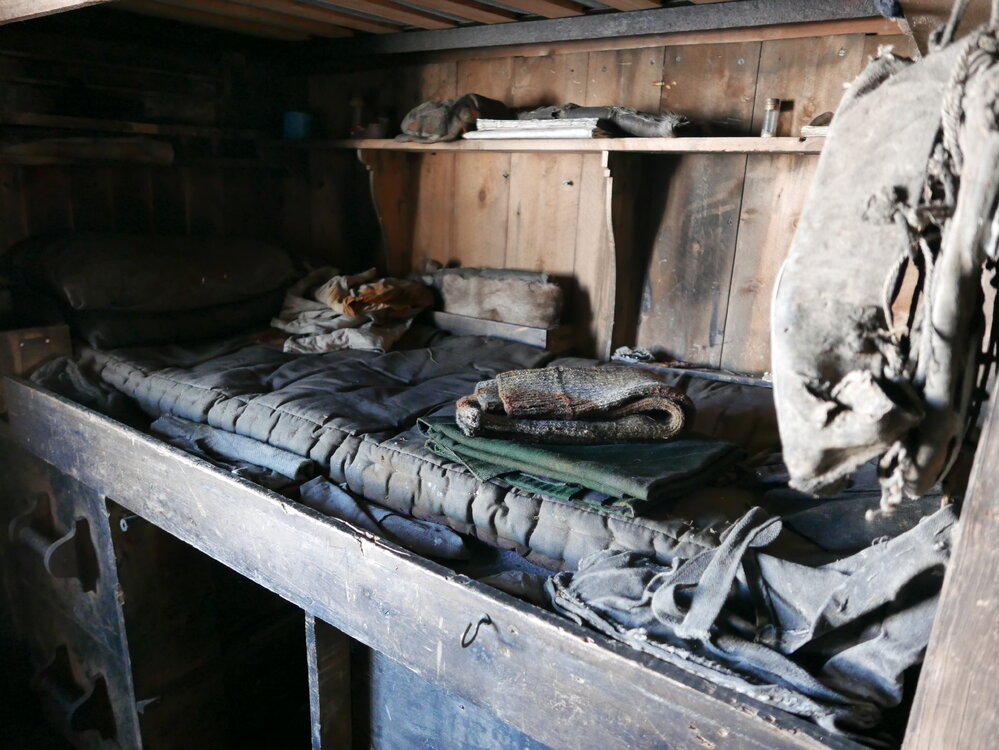 2018-19 Day's bunk inside Scott's 'Terra Nova' hut, Cape Evans