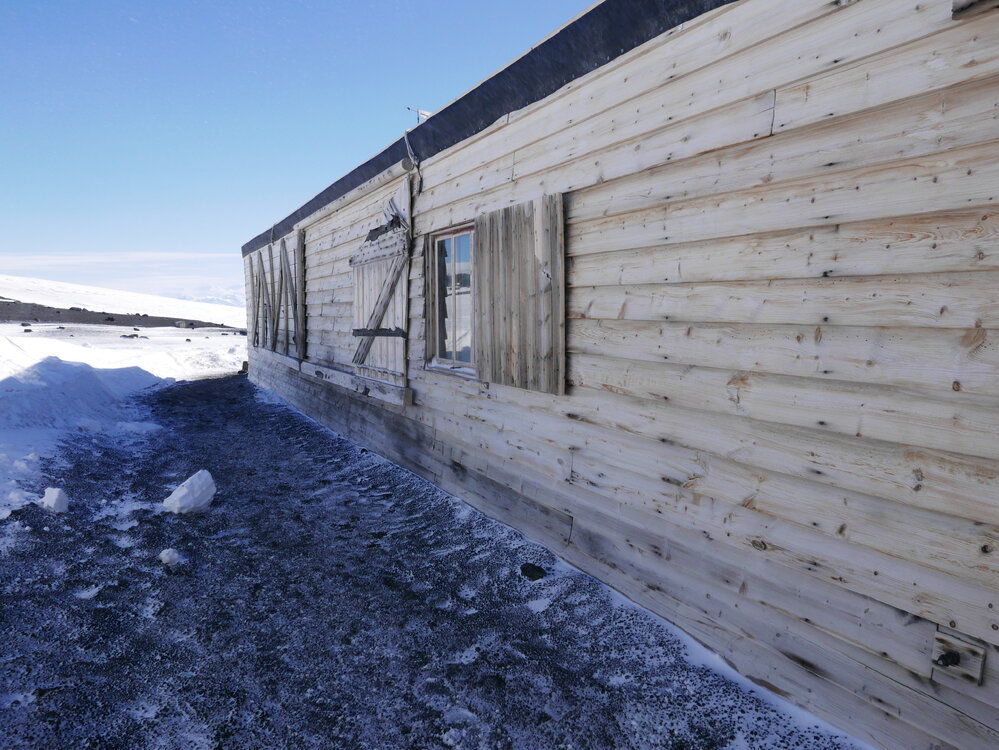 2018-19 South wall of Scott's 'Terra Nova' hut, Cape Evans