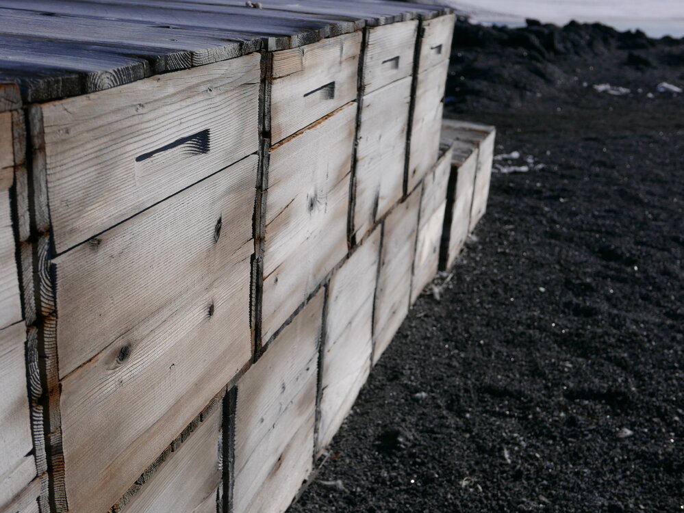2018-19 Timber boxes outside Shackleton's 'Nimrod' hut, Cape Royds