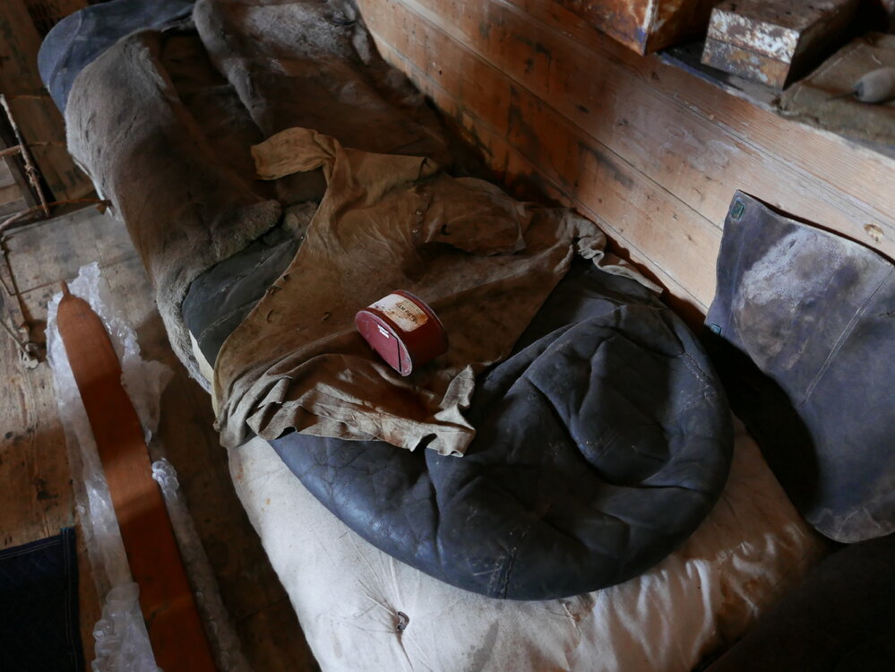 2018-19 Fallen tin inside Shackleton's 'Nimrod' hut, Cape Royds