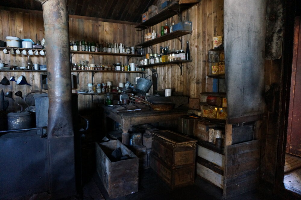 2018-19 Galley inside Scott's 'Terra Nova' hut, Cape Evans