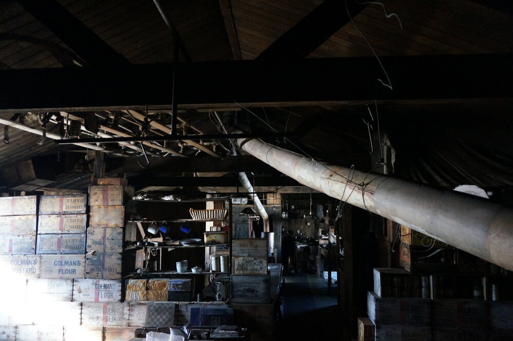 2018-19 Flue inside Scott's 'Terra Nova' hut, Cape Evans
