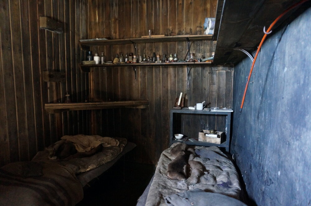 2018-19 Wilson and Evans' corner inside Scott's 'Terra Nova' hut at Cape Evans