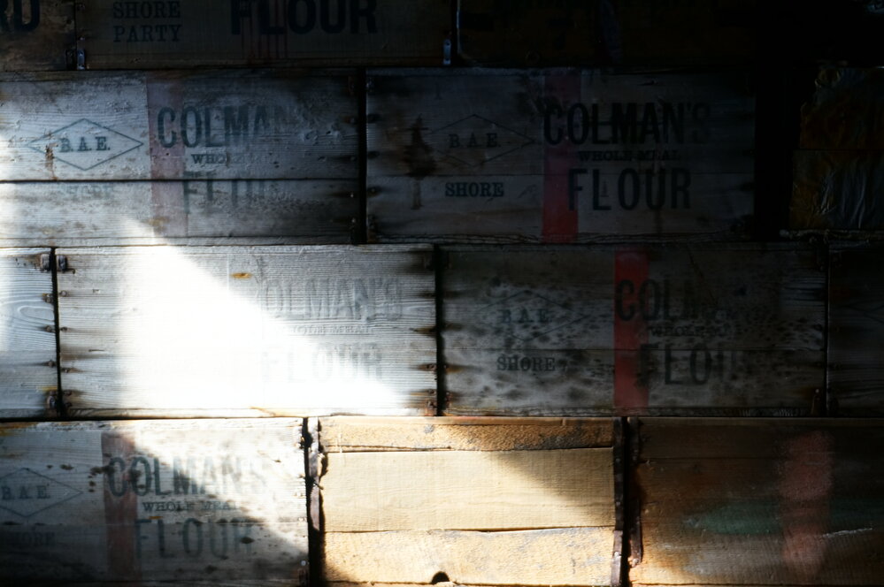 2018-19 Colman's bulkhead boxes inside Scott's 'Terra Nova' hut, Cape Evans (003)