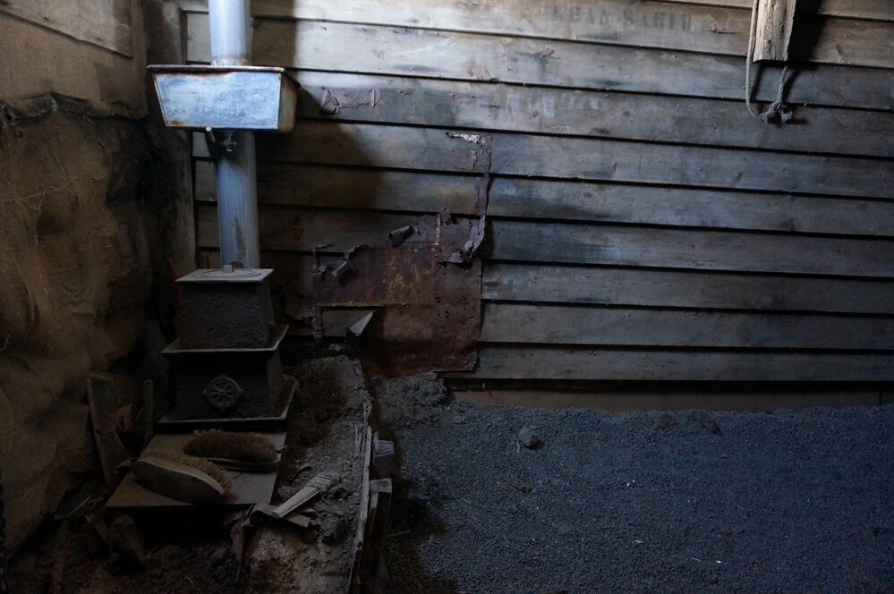 2018-19 Blubber stove inside Scott's 'Terra Nova' hut, Cape Evans