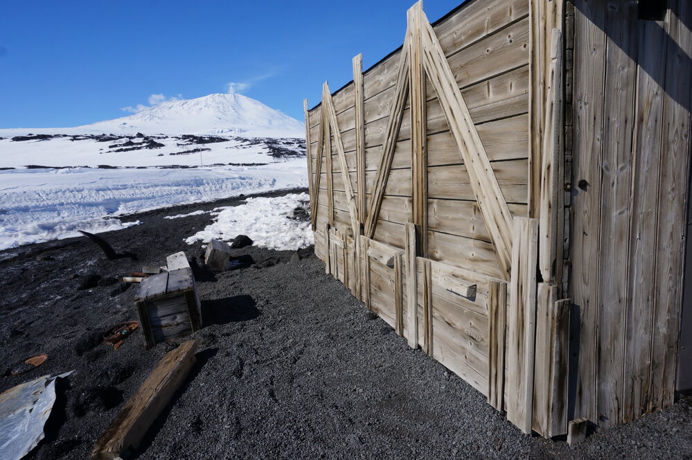 2018-19 Latrine outside Scott's <i>Terra Nova</i> hut at Cape Evans