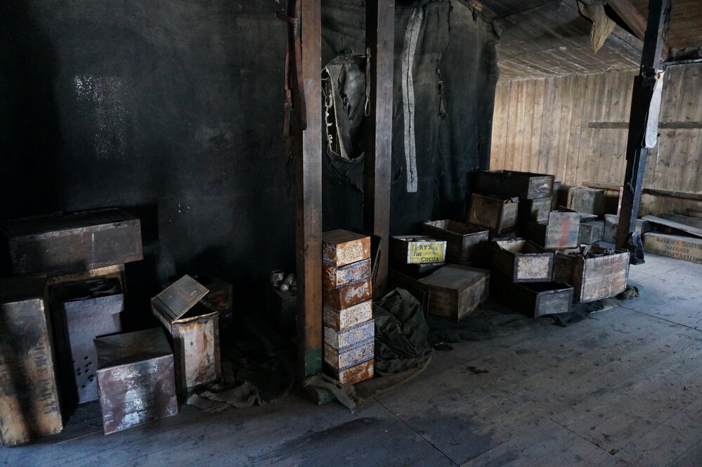 2018-19 Main space inside Scott's 'Discovery' hut, Hut Point