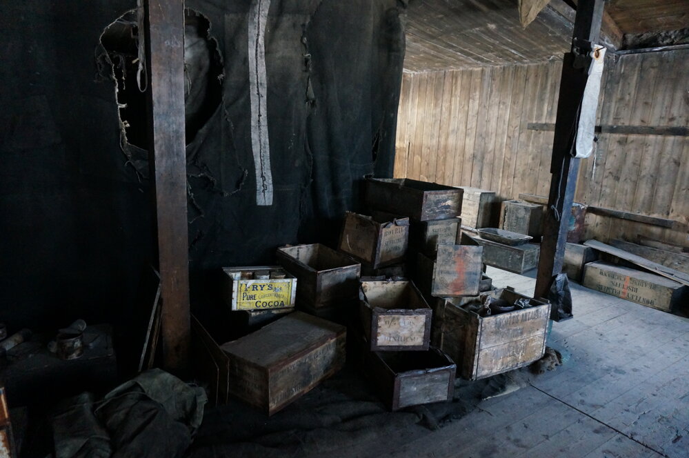 2018-19 Main space inside Scott's 'Discovery' hut, Hut Point