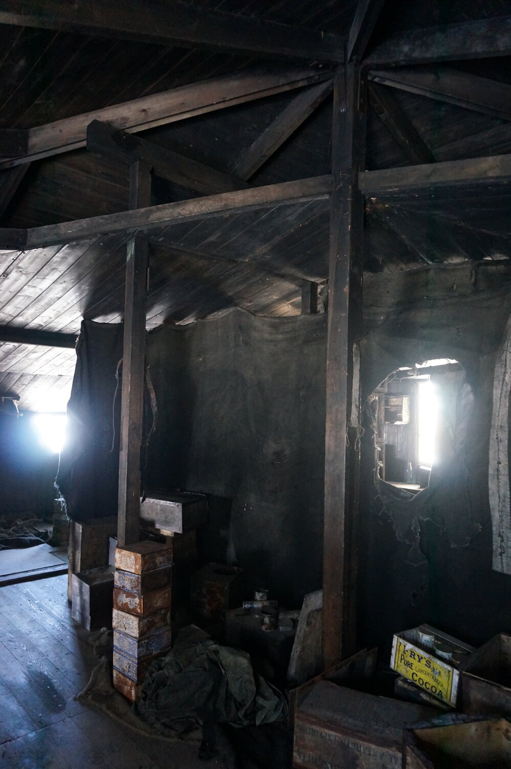 2018-19 Main space inside Scott's 'Discovery' hut, Hut Point