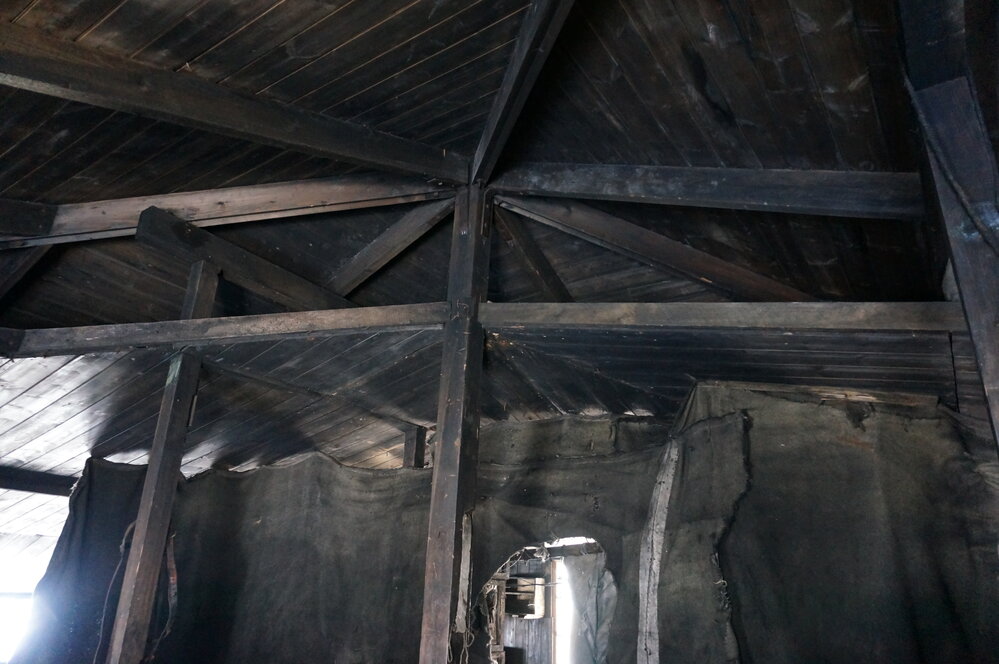 2018-19 Roof space inside Scott's 'Discovery' hut, Hut Point