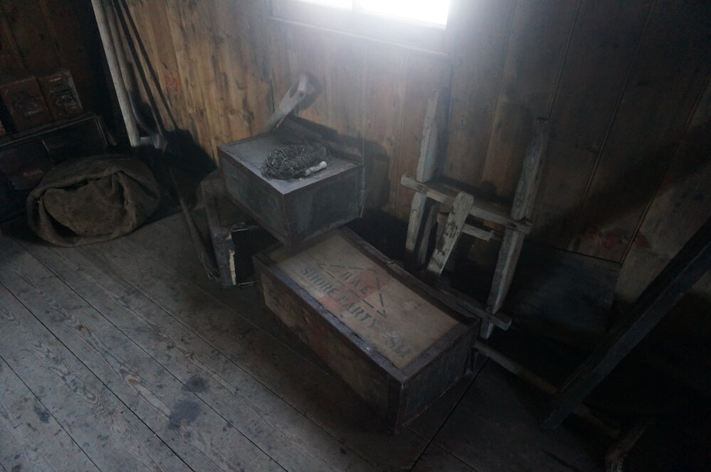 2018-19 Main space inside Scott's 'Discovery' hut, Hut Point