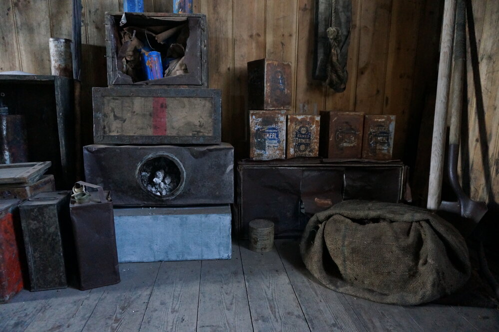 2018-19 Main space inside Scott's 'Discovery' hut, Hut Point
