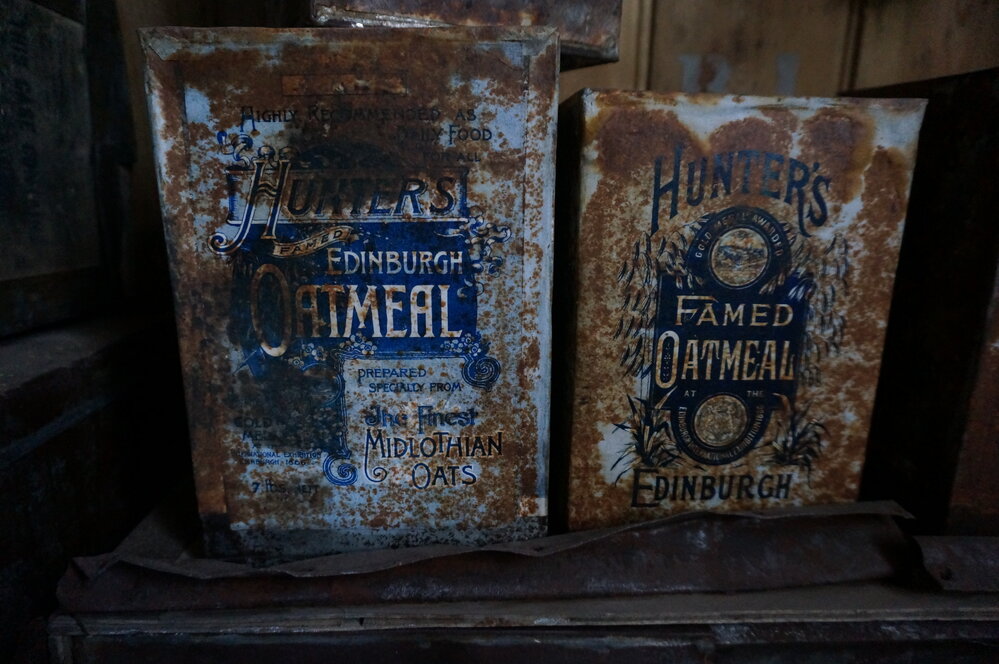 2018-19 Hunter's oatmeal boxes inside Scott's 'Discovery' hut, Hut Point