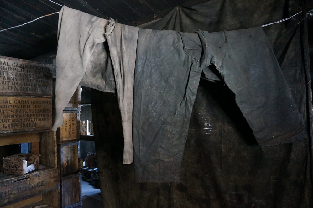 2018-19 Clothing hung inside Scott's 'Discovery' hut, Hut Point