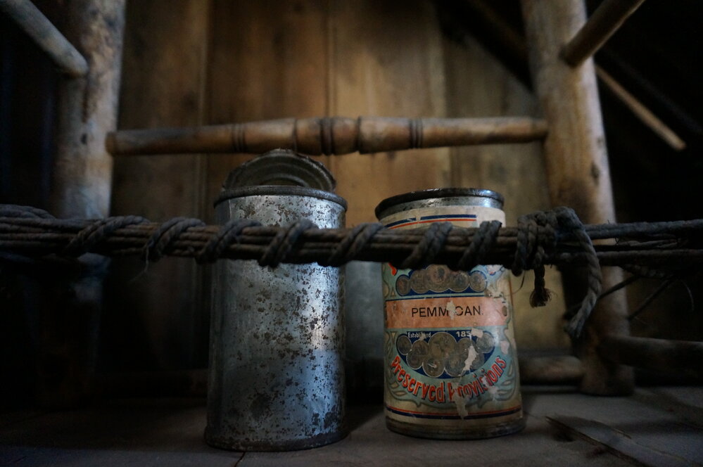 2018-19 Cans inside Scott's 'Discovery' hut, Hut Point