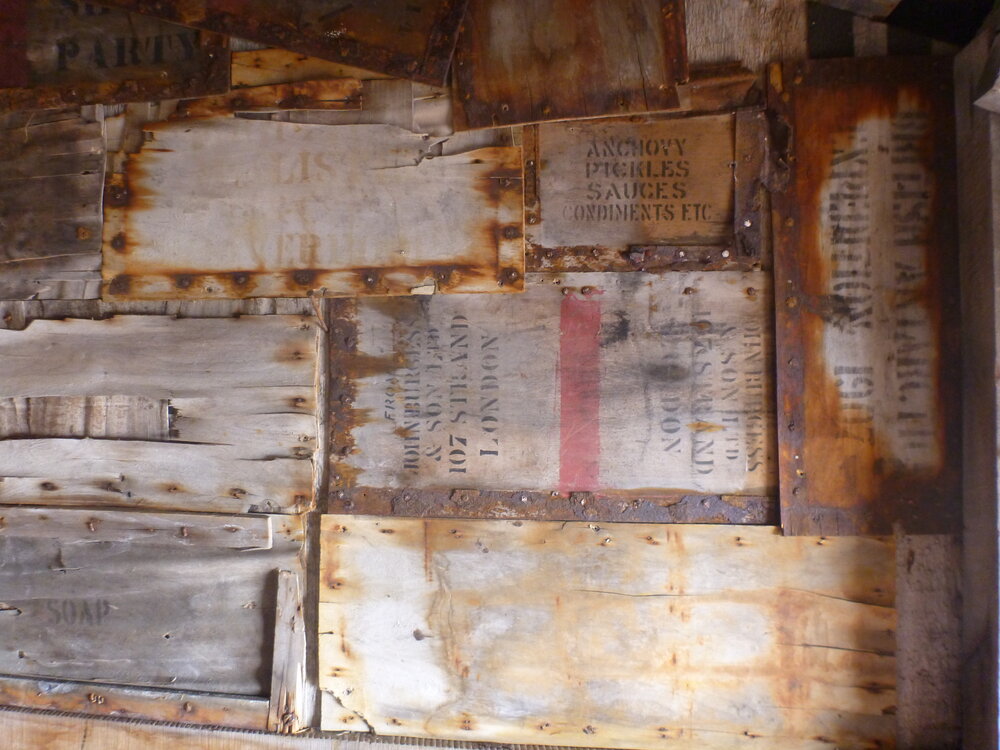 Western Annexe wall in Scott's 'Terra Nova' hut
