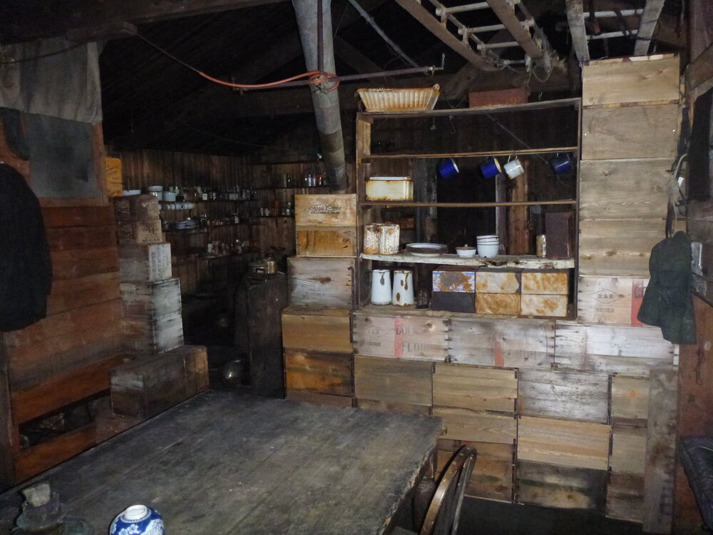 Wardroom and bulkhead in Scott's 'Terra Nova' hut