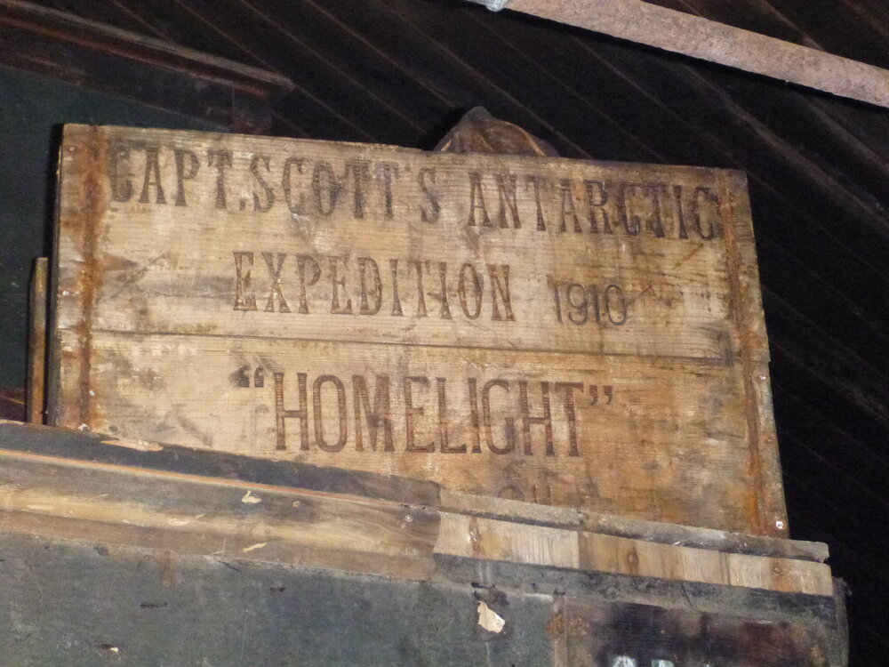Homelight oil box in Scott's 'Terra Nova' hut