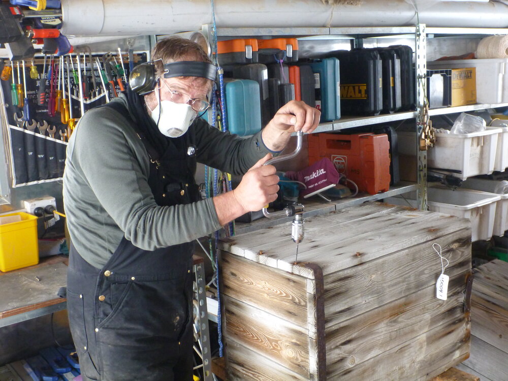 Kevin de Silva in carpentry lab
