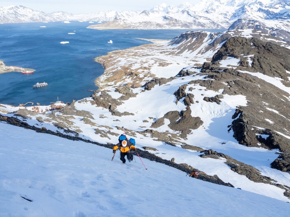 Inspiring Explorer ascending Mount Hodges 