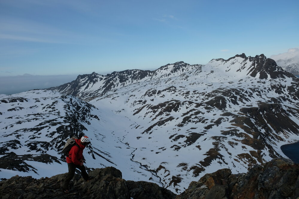 Mountain guide Dean Staples on the Mount Hodges climb, South Georgia